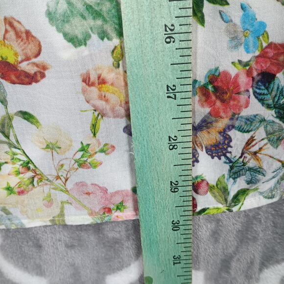 Zara Women XS Floral Print Blouse Long Sleeve Lightweight Spring Garden Top - Picture 6 of 10